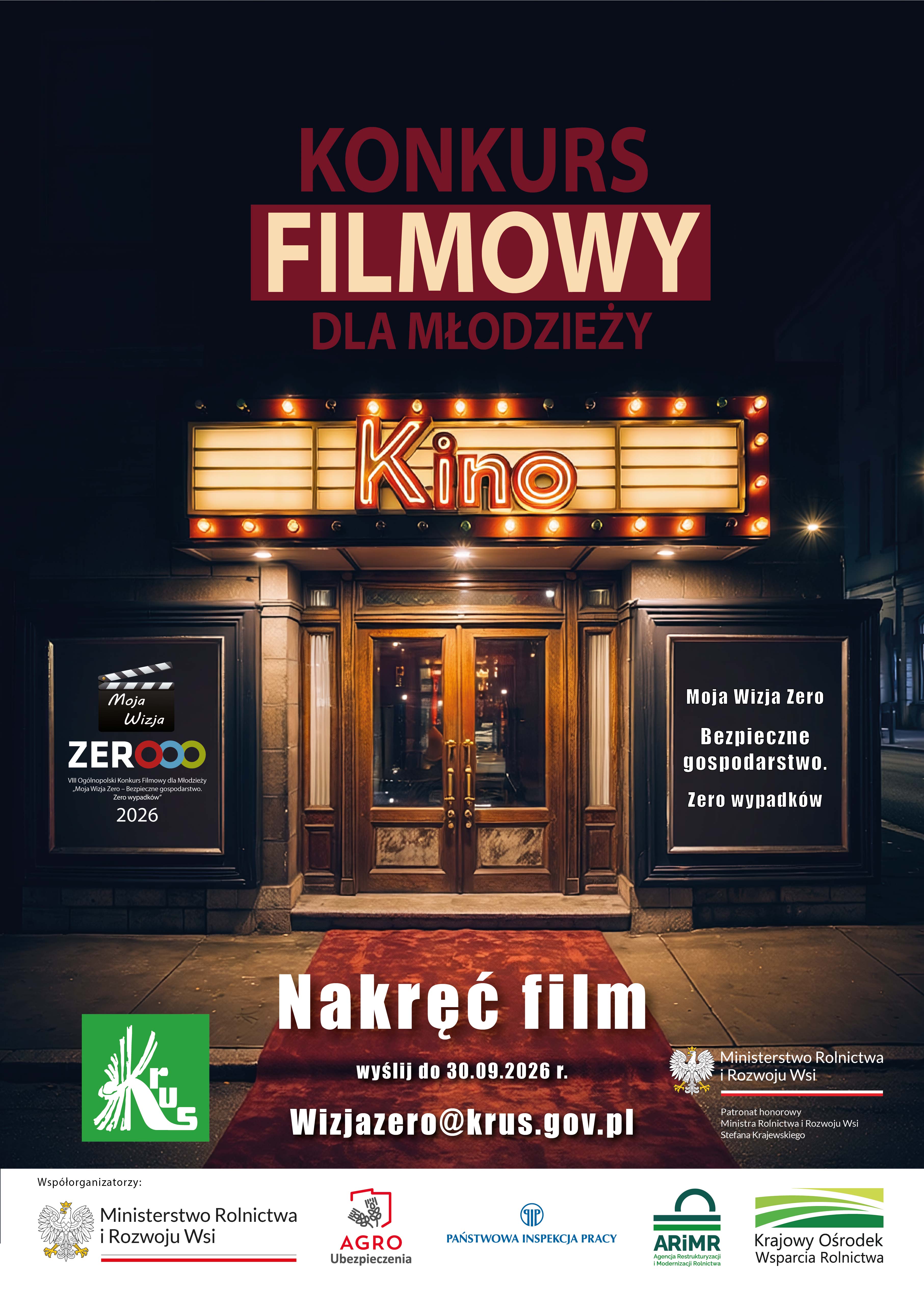 VIII edycja konkursu filmowego KRUS Moja Wizja Zero rozpoczęta!