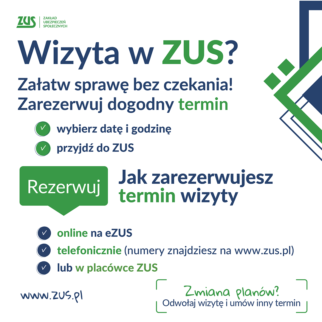 Rezerwacja wizyt w ZUS - wygoda, oszczędność czasu i większy komfort dla klientów.