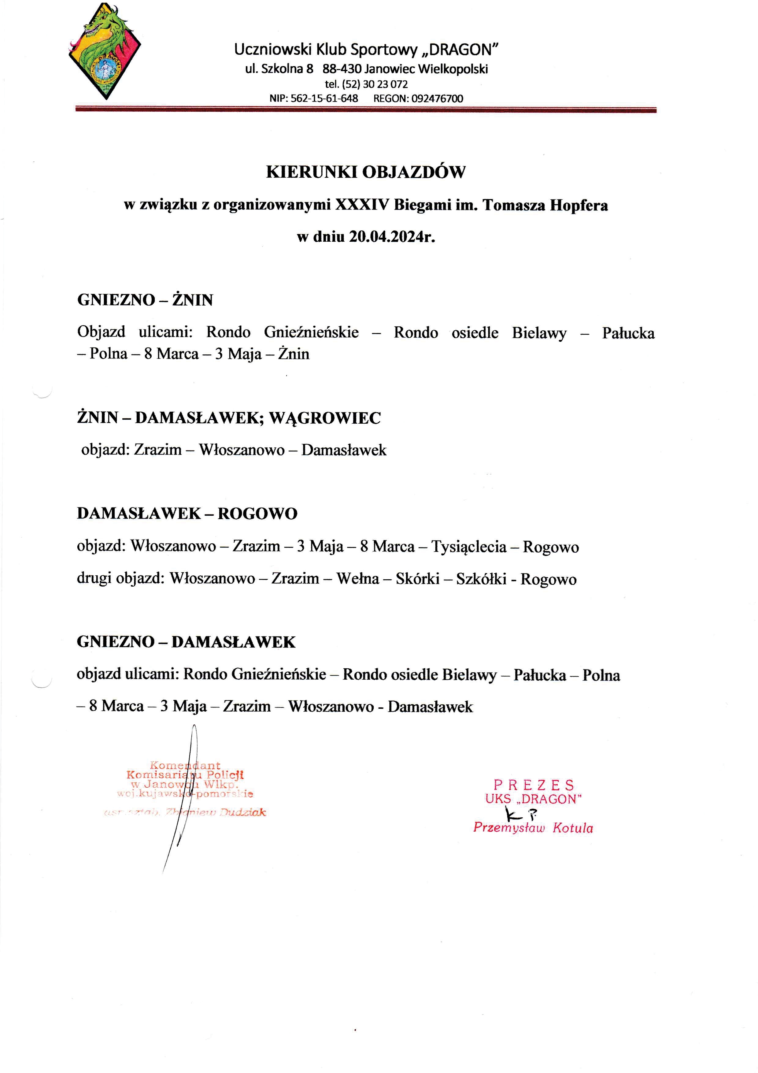 zmiana organizacji ruchu