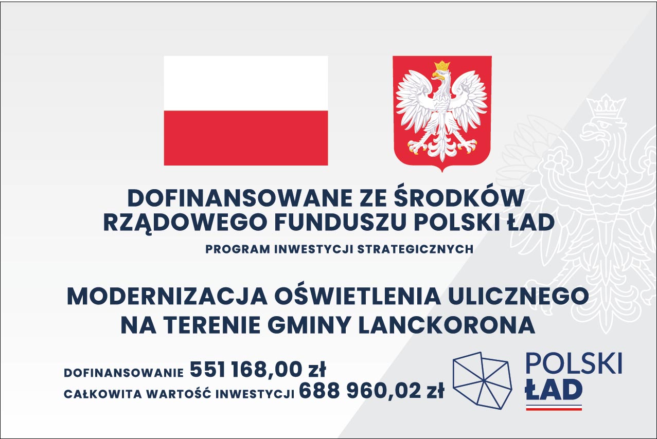Baner modernizacja oświetlenia ulicznego