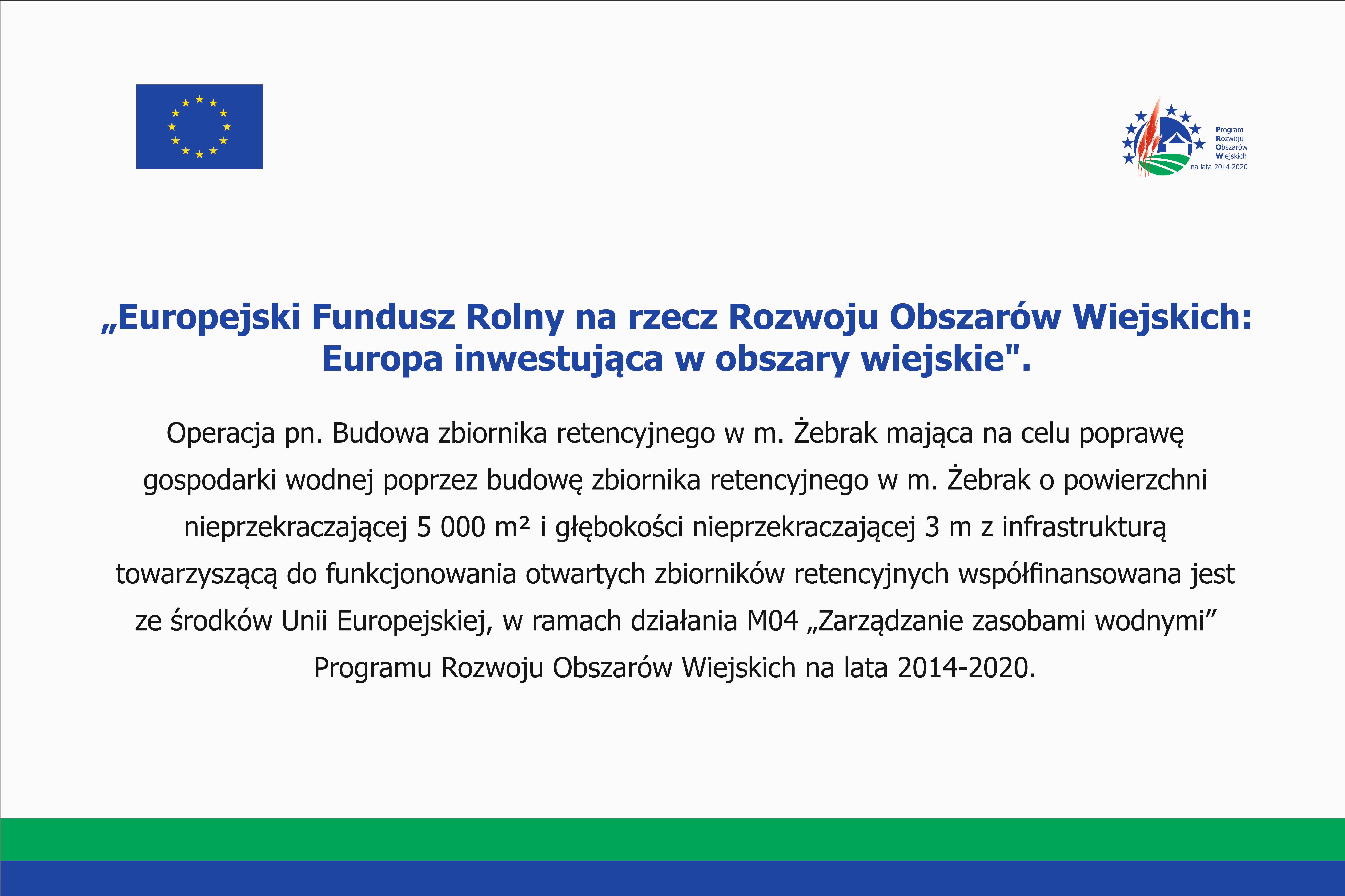 Budowa zbiornika retencyjnego w m. Żebrak