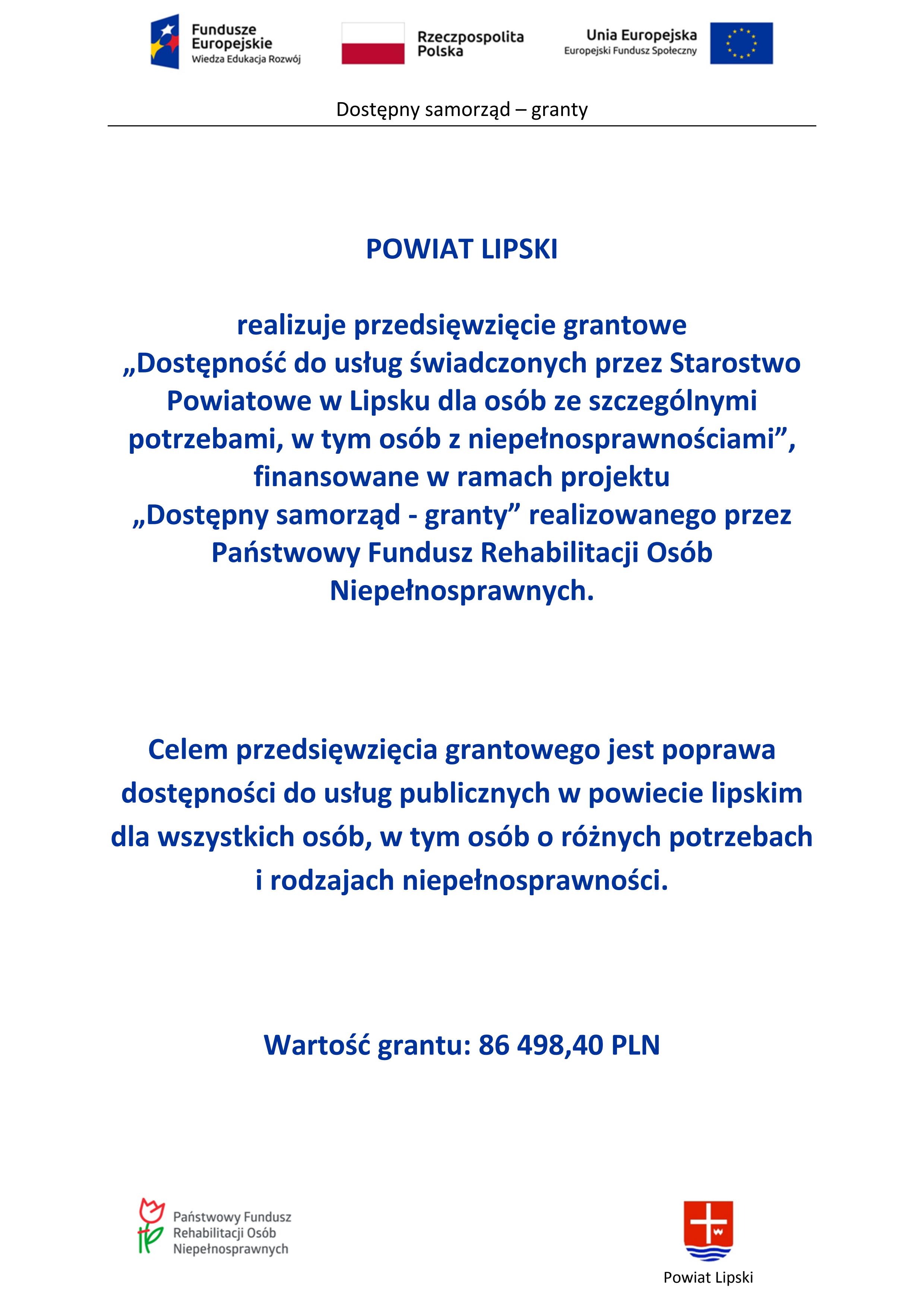 Plakat promocyjny Powiat Lipski Portal gov.pl