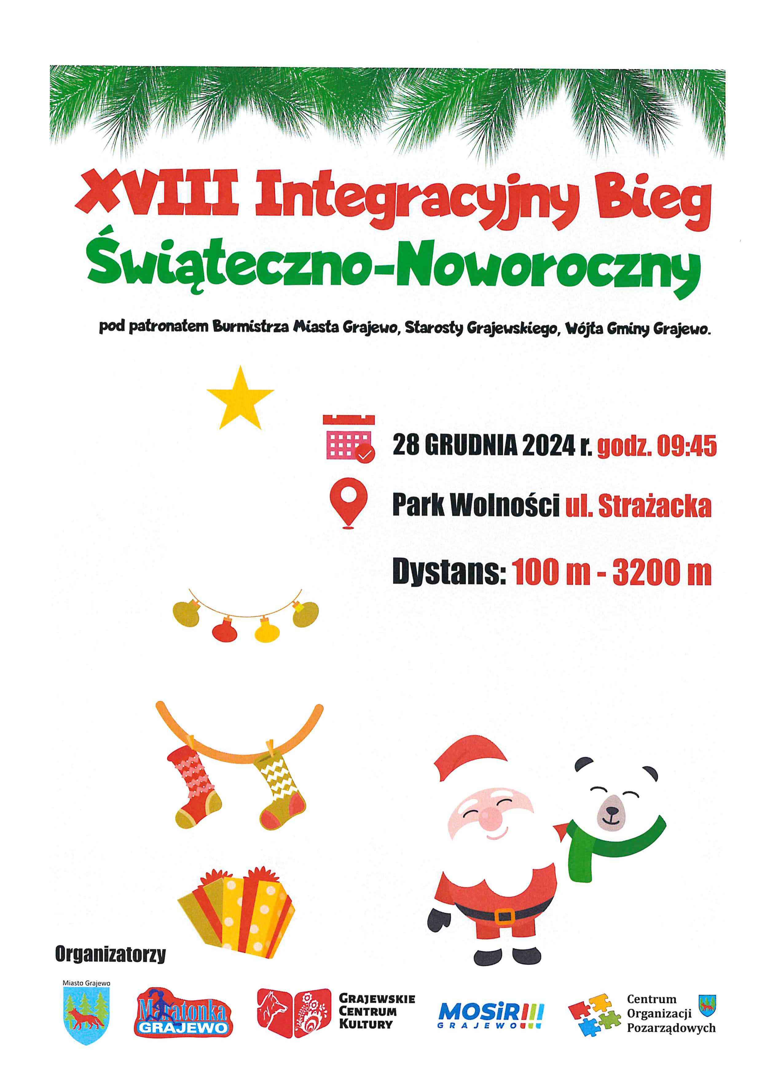 Plakat bieg świąteczno - noworoczny