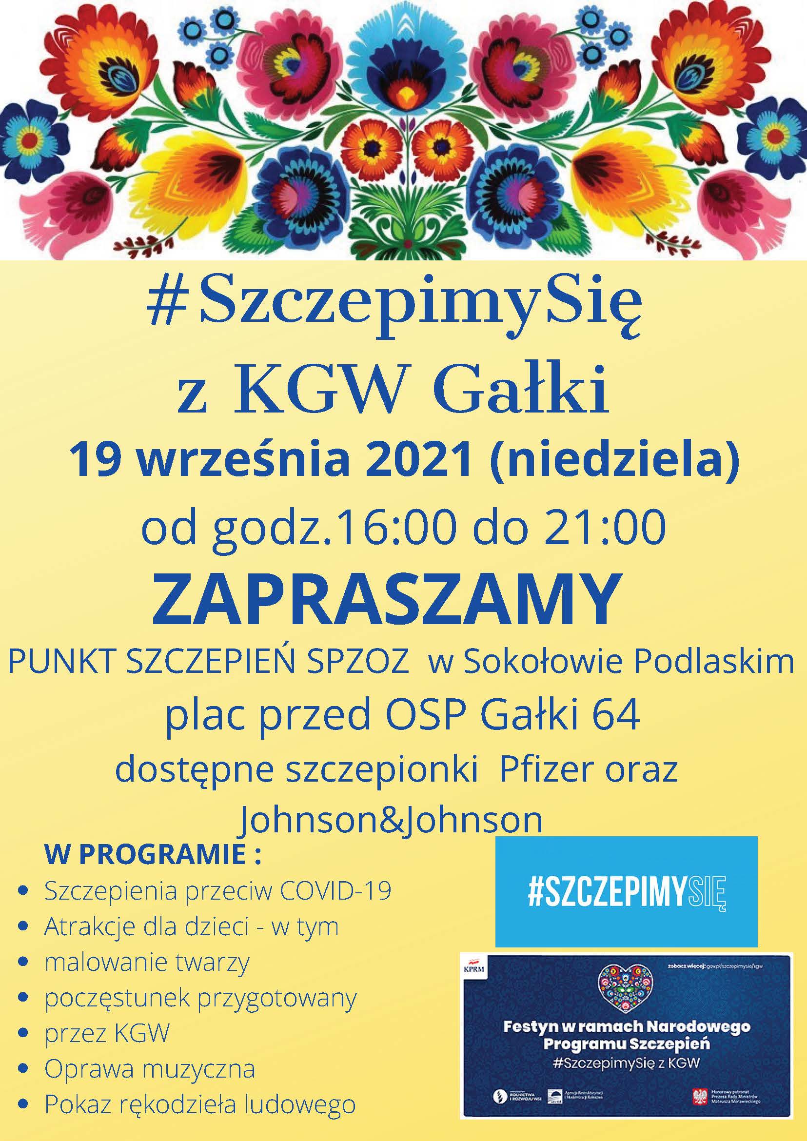 19 września szczepimy się z KGW Gałki