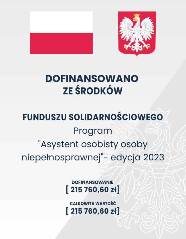 Plakat informacyjny Asystent osobisty osoby niepełnosprawnej -edycja 2023