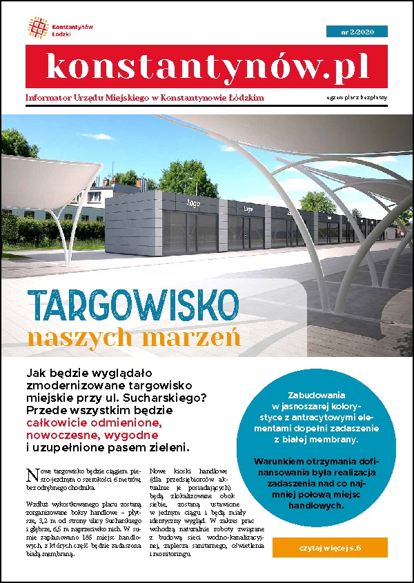 Pierwsza strona Informatora Konstantynów.pl. Wydanie nr 2 z 2020