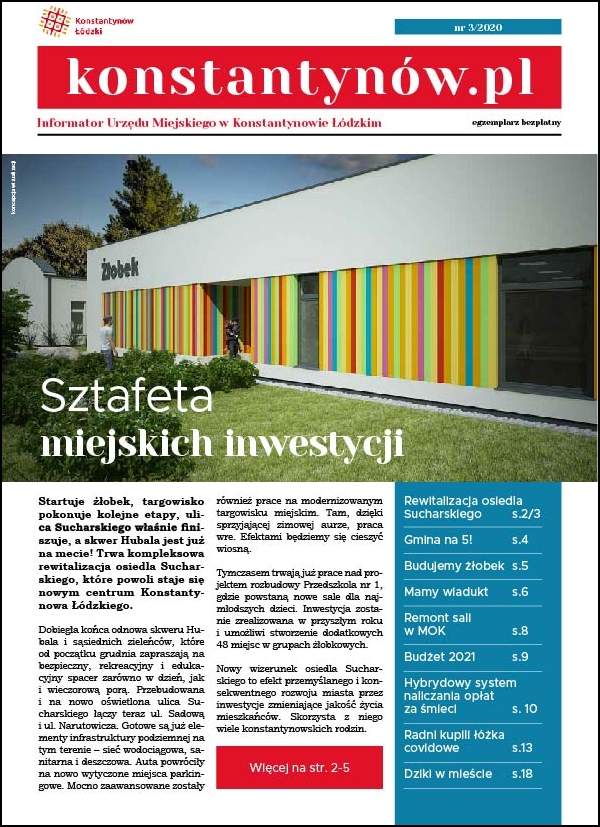 Pierwsza strona Informatora Konstantynów.pl. Wydanie nr 3 z 2020