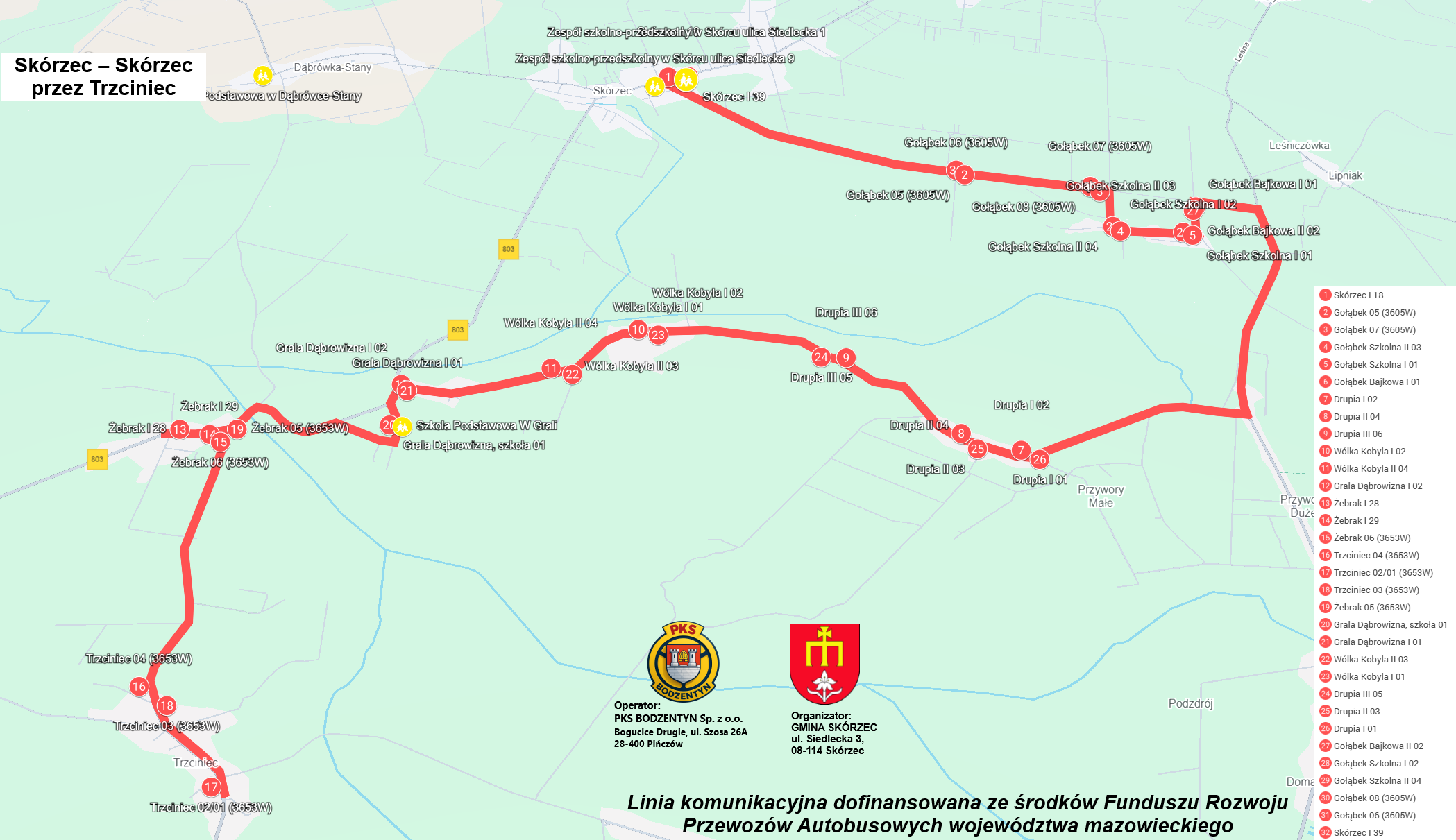 9.linia Skórzec - Skórzec przez Trzciniec