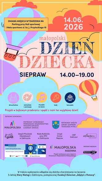 Plakat wydarzenia „Małopolski Dzień Dziecka”