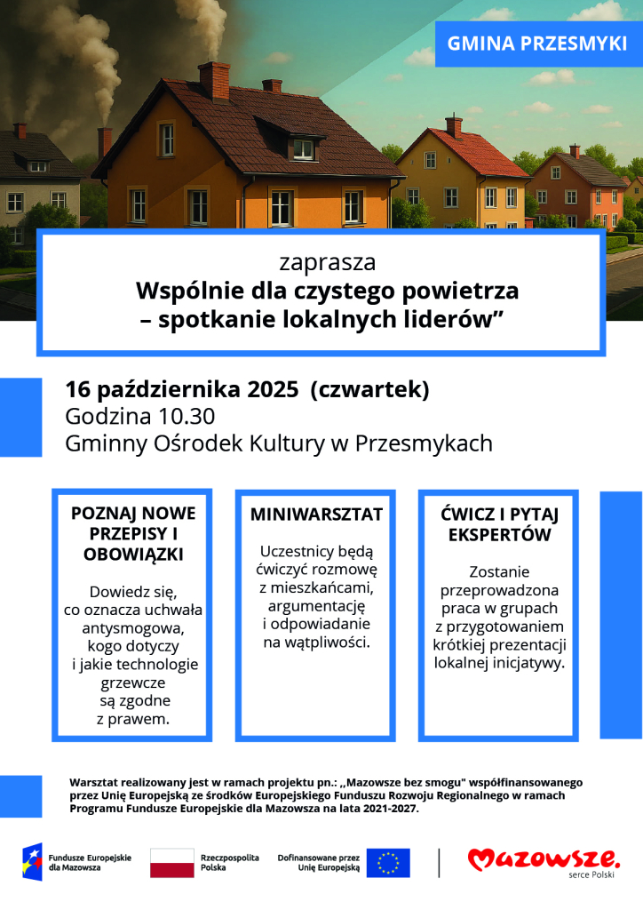 Plakat Mazowsze bez smogu