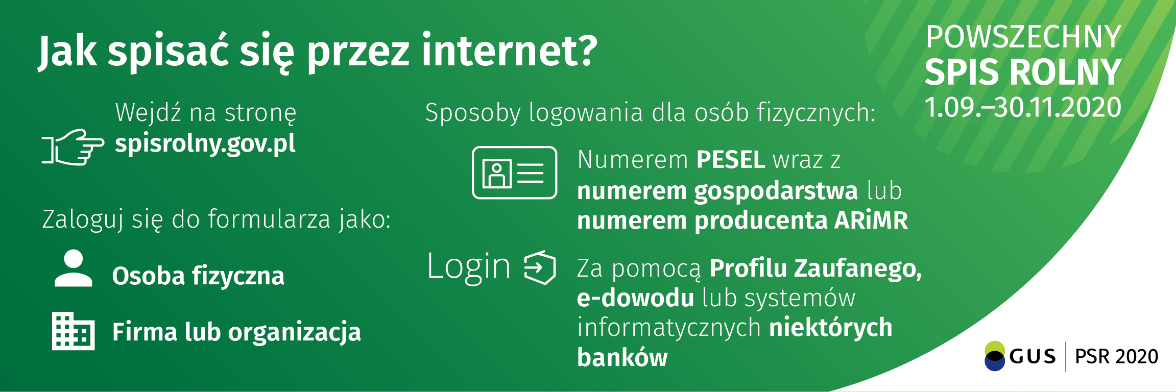 Plakat powszechny spis rolny "Jak spisać się przez Internet?"