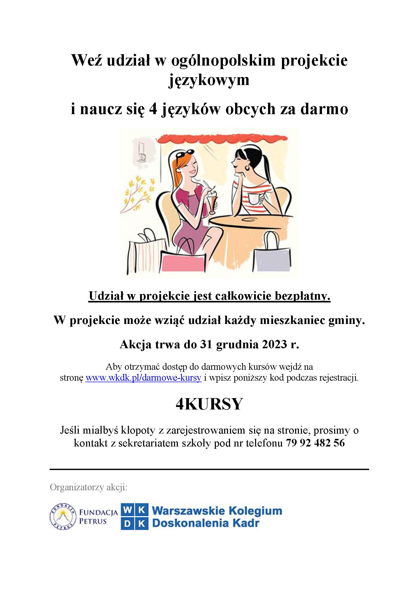 Weź udział w ogólnopolskim projekcie językowym i naucz się 4 języków obcych za darmo