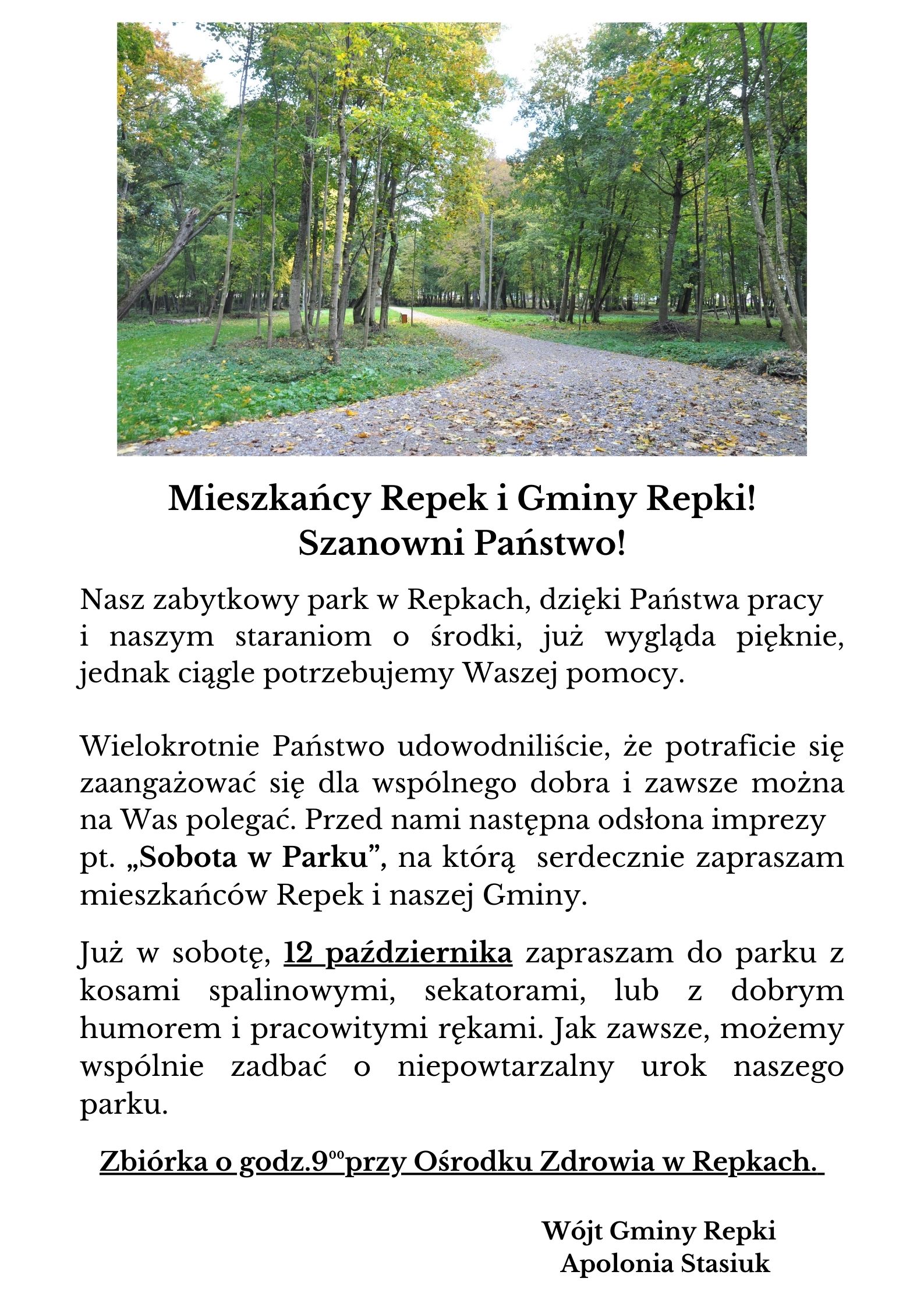 Mieszkańcy Repek i Gminy Repki! Szanowni Państwo!