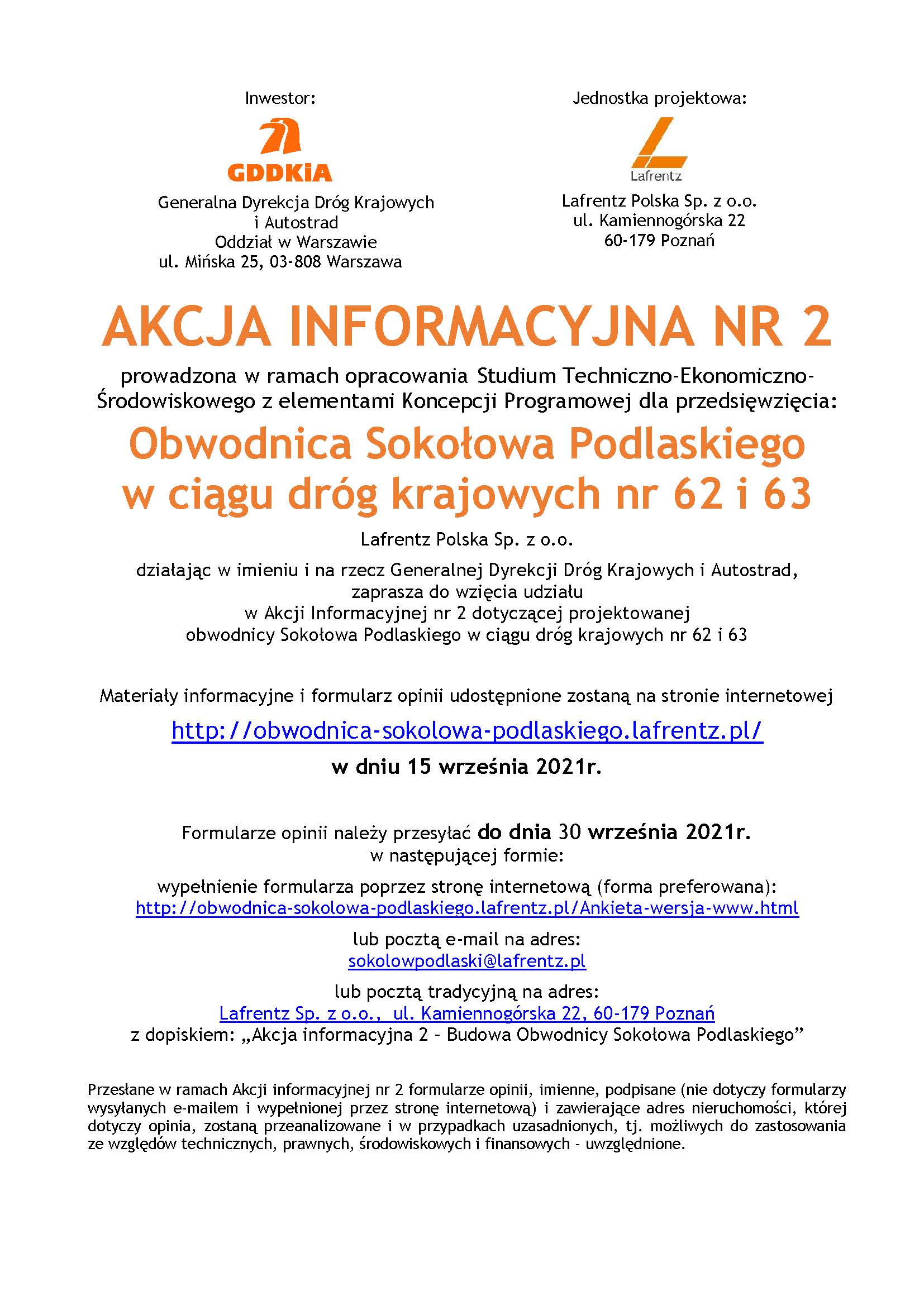 Obwodnica Sokołowa Podlaskiego w ciągu dróg krajowych nr 62 i 63