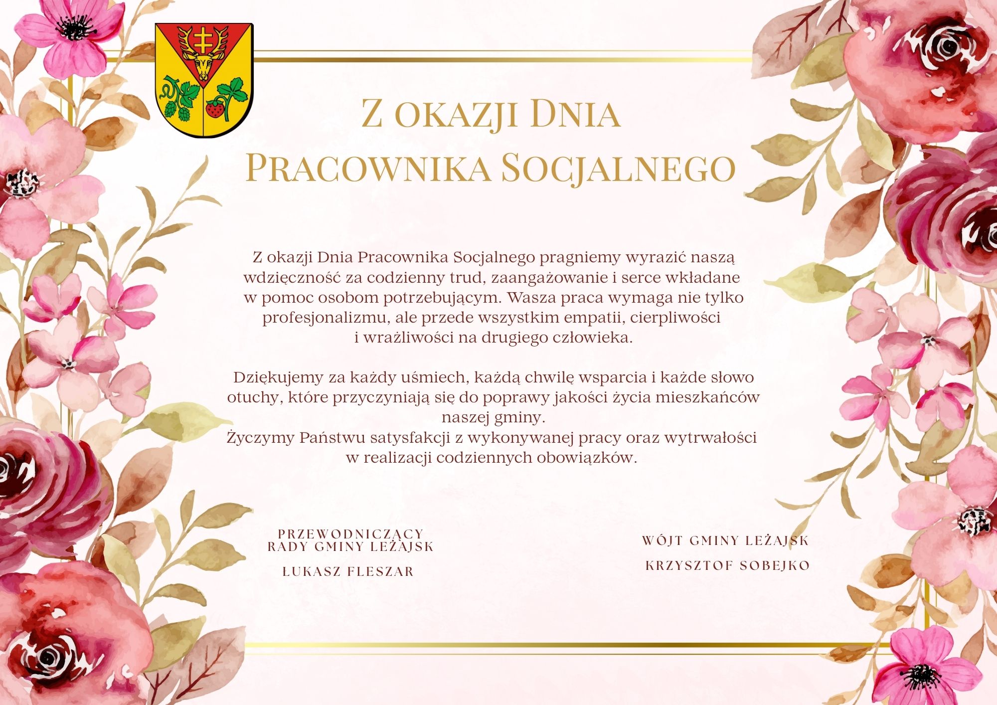 Życzenia z okazji Dnia Pracownika Socjalnego 