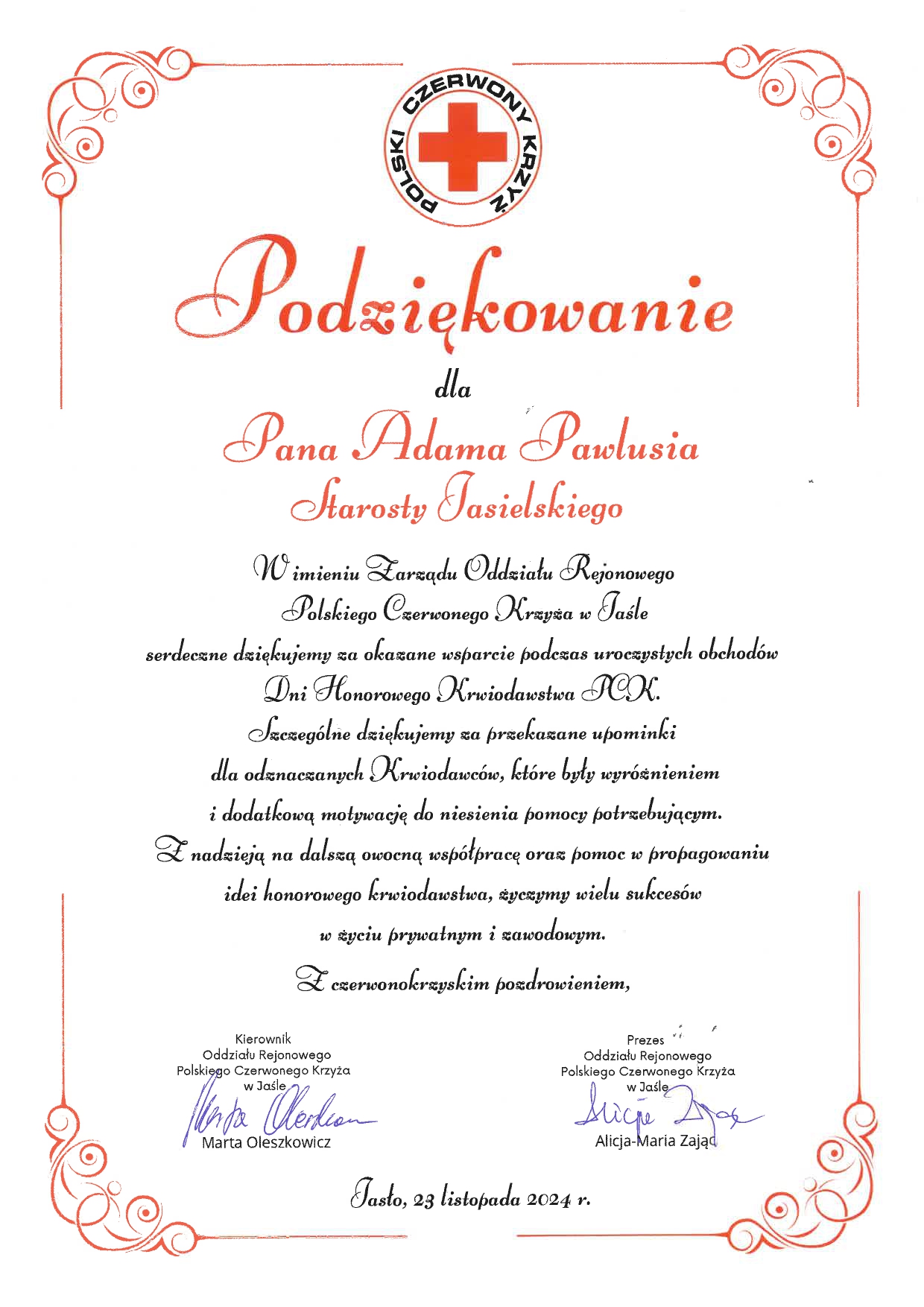 Podziękowania