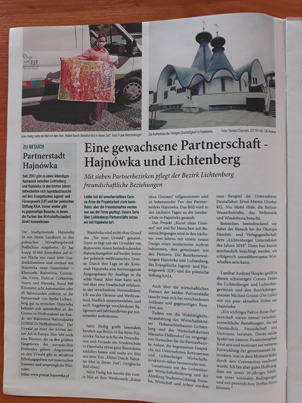Artykuł w niemieckiej gazecie