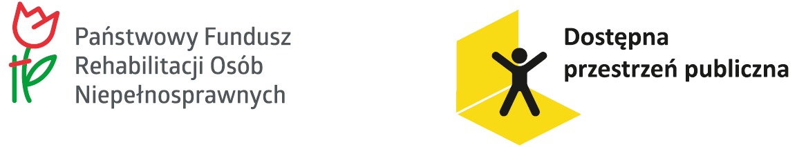Logo PFRON oraz Dostępna przestrzeń publiczna