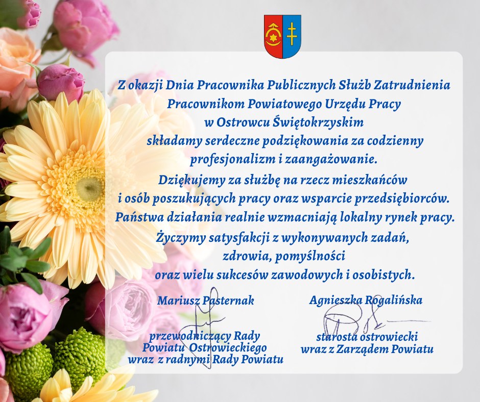 Podziękowania i życzenia