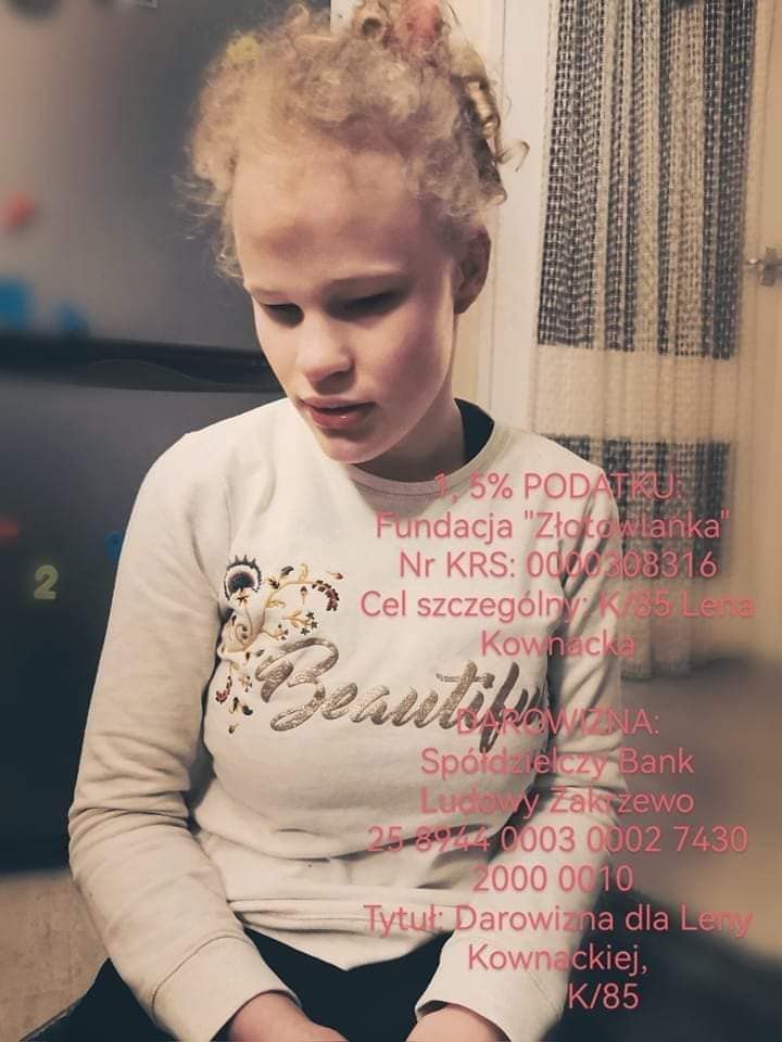 Fundacja Złotowianka Nr KRS: 0000308316 Cel szczegółowy: K/85 Lena Kownacka