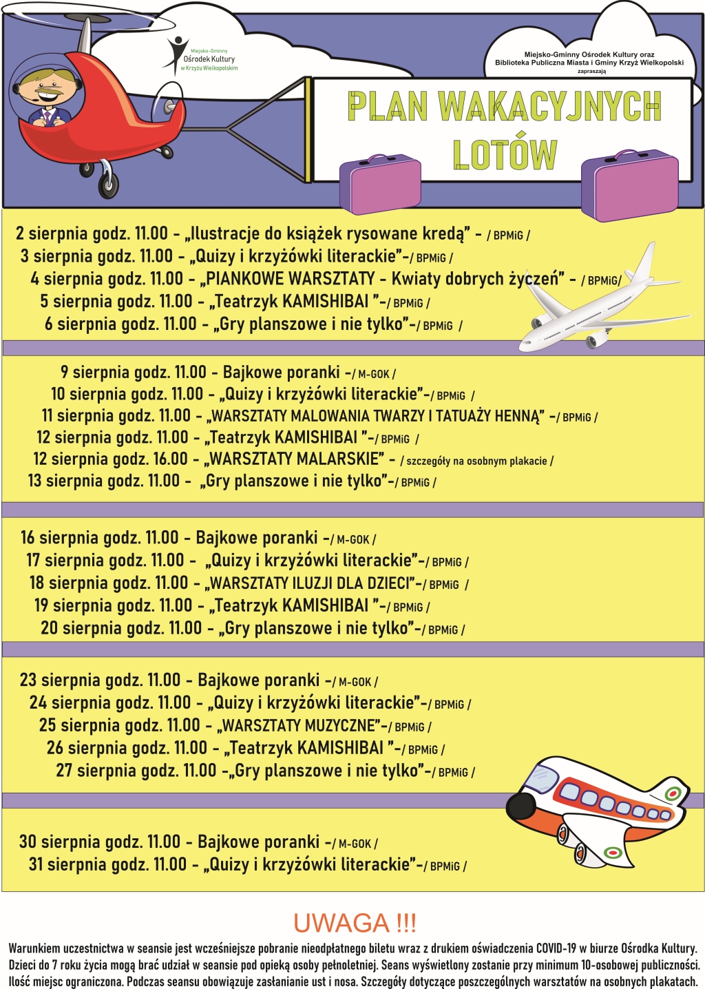 Plan wakacyjnych lotów