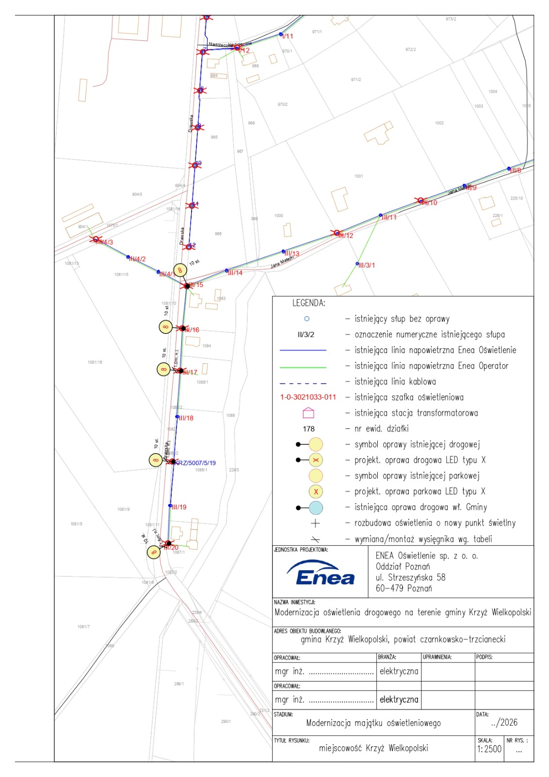 Mapa punktów oświetleniowych