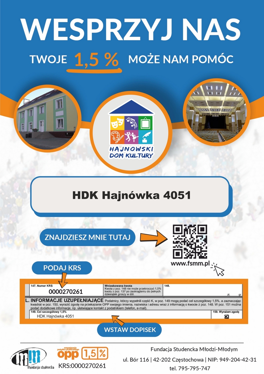plakat promujący ideę przekazania 1,5% podatku