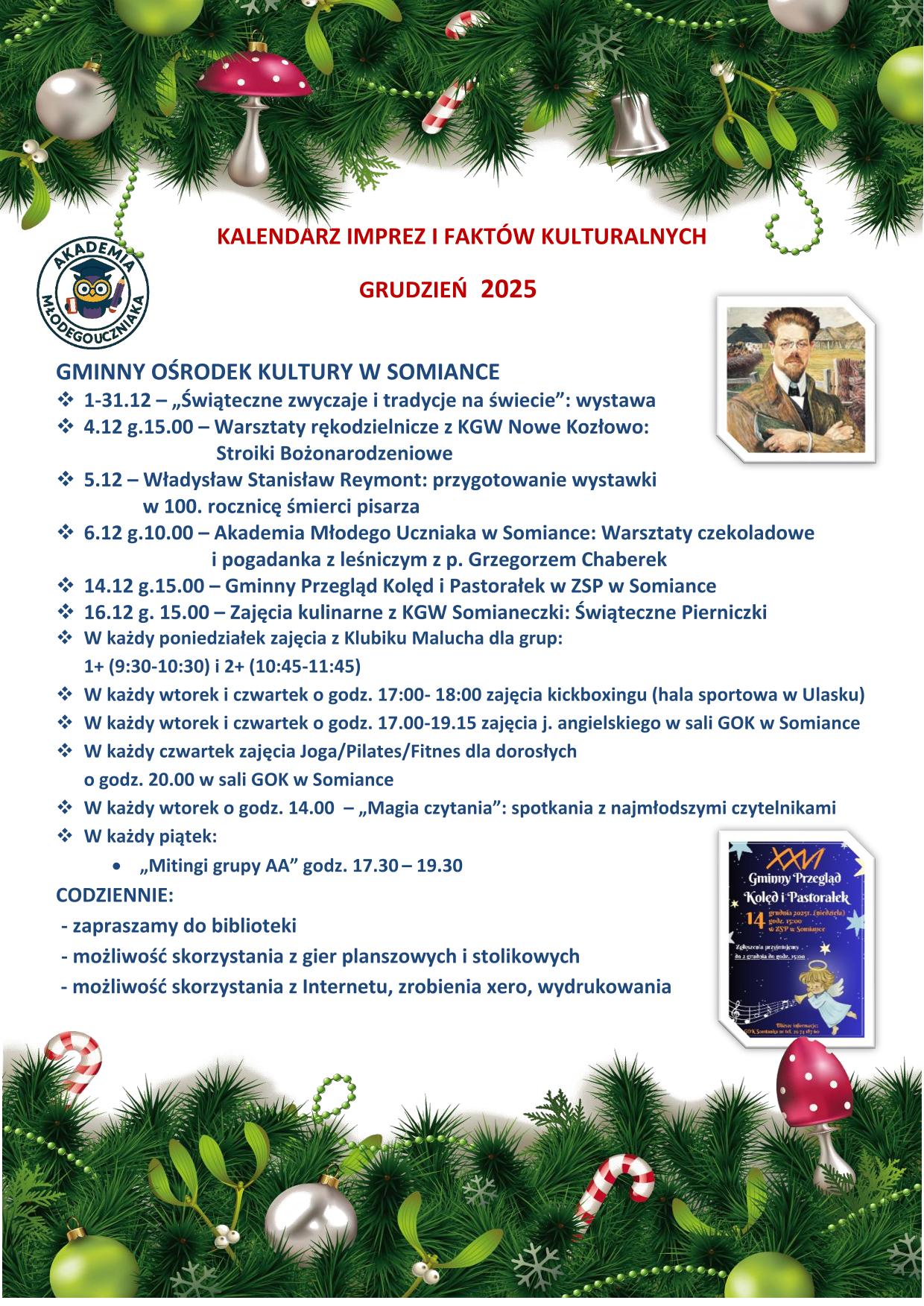 Kalendarz na Grudzień 2025