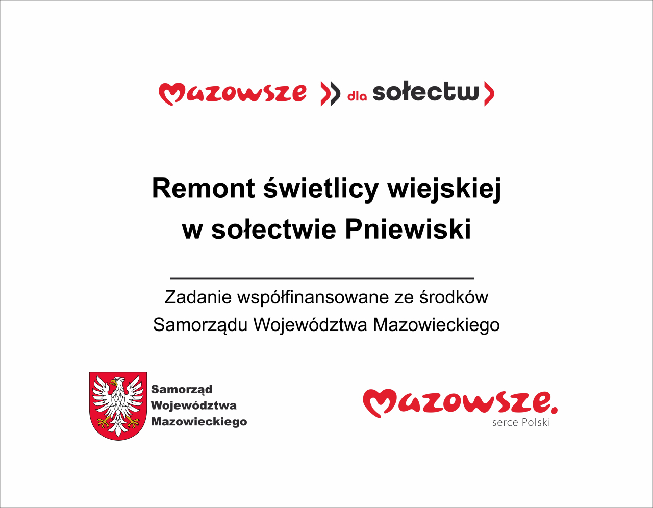 Remont świetlicy wiejskiej w Przesmykach tablica