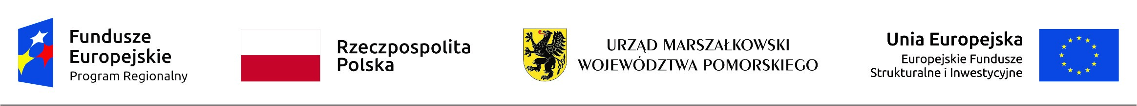 Loga Fundusze Europejskie Program Regionalny, Rzeczpospolita Polska, Urząd Marszałkowski Województwa Pomorskiego, Unia Europejska Europejskie Fundusze Strukturalne i Inwestycyjne