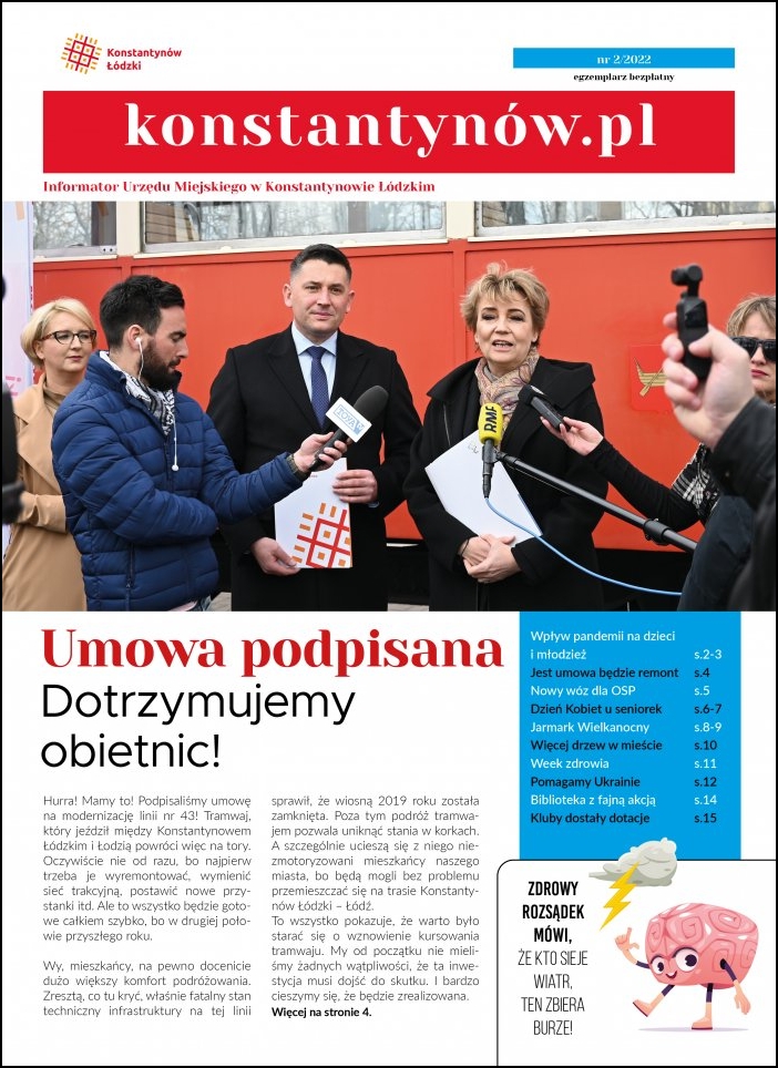 Pierwsza strona Informatora Konstantynów.pl. Wydanie nr 2 z 2022