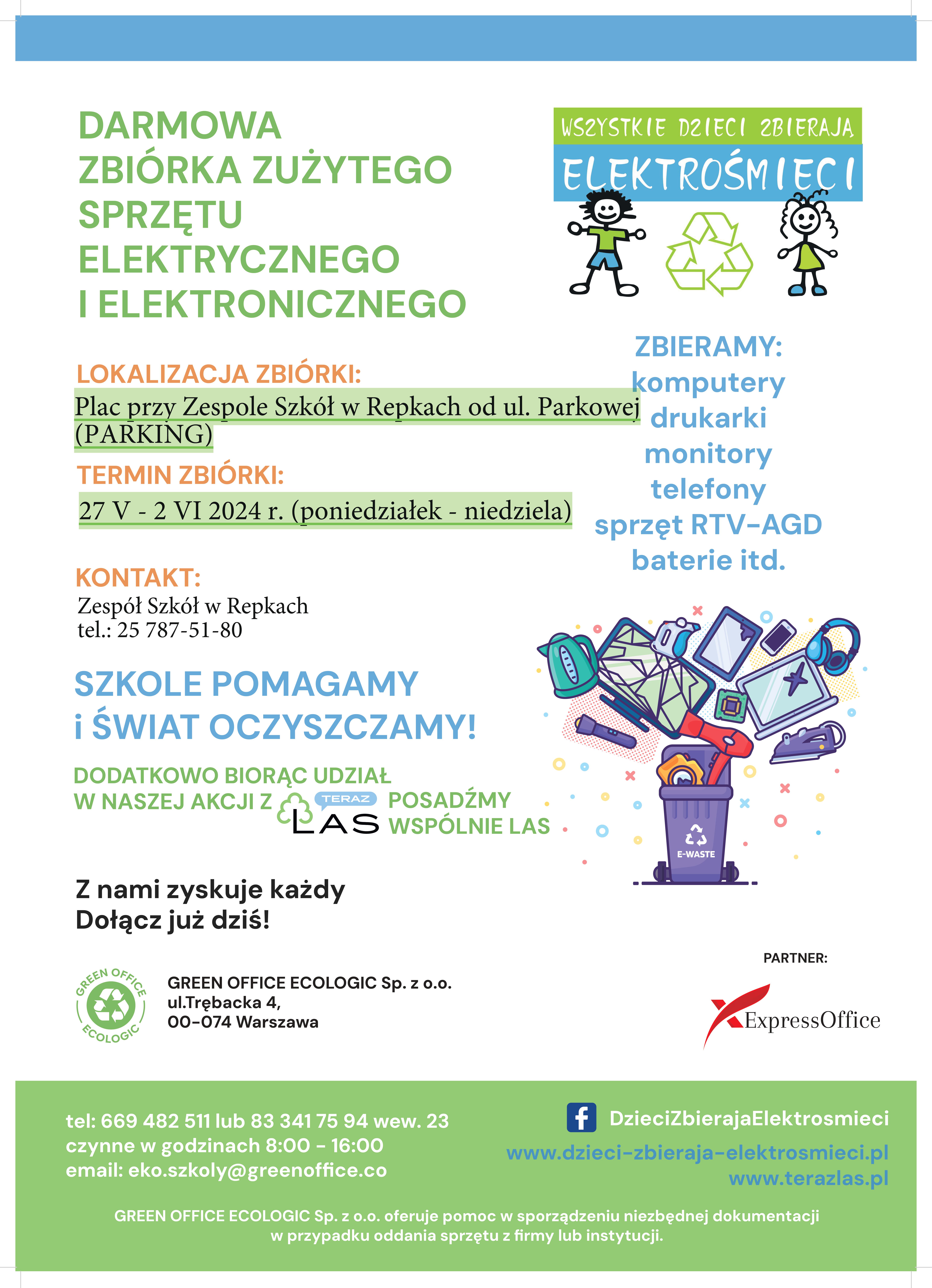 WSZYSTKIE DZIECI ZBIERAJĄ ELEKTROŚMIECI