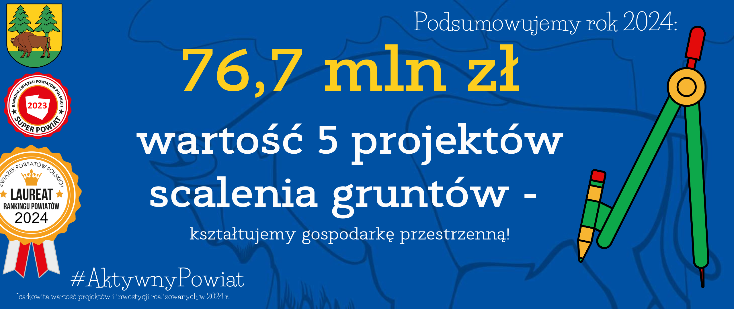 76,7 mln zł wartość 5 projektów scalenia gruntów 