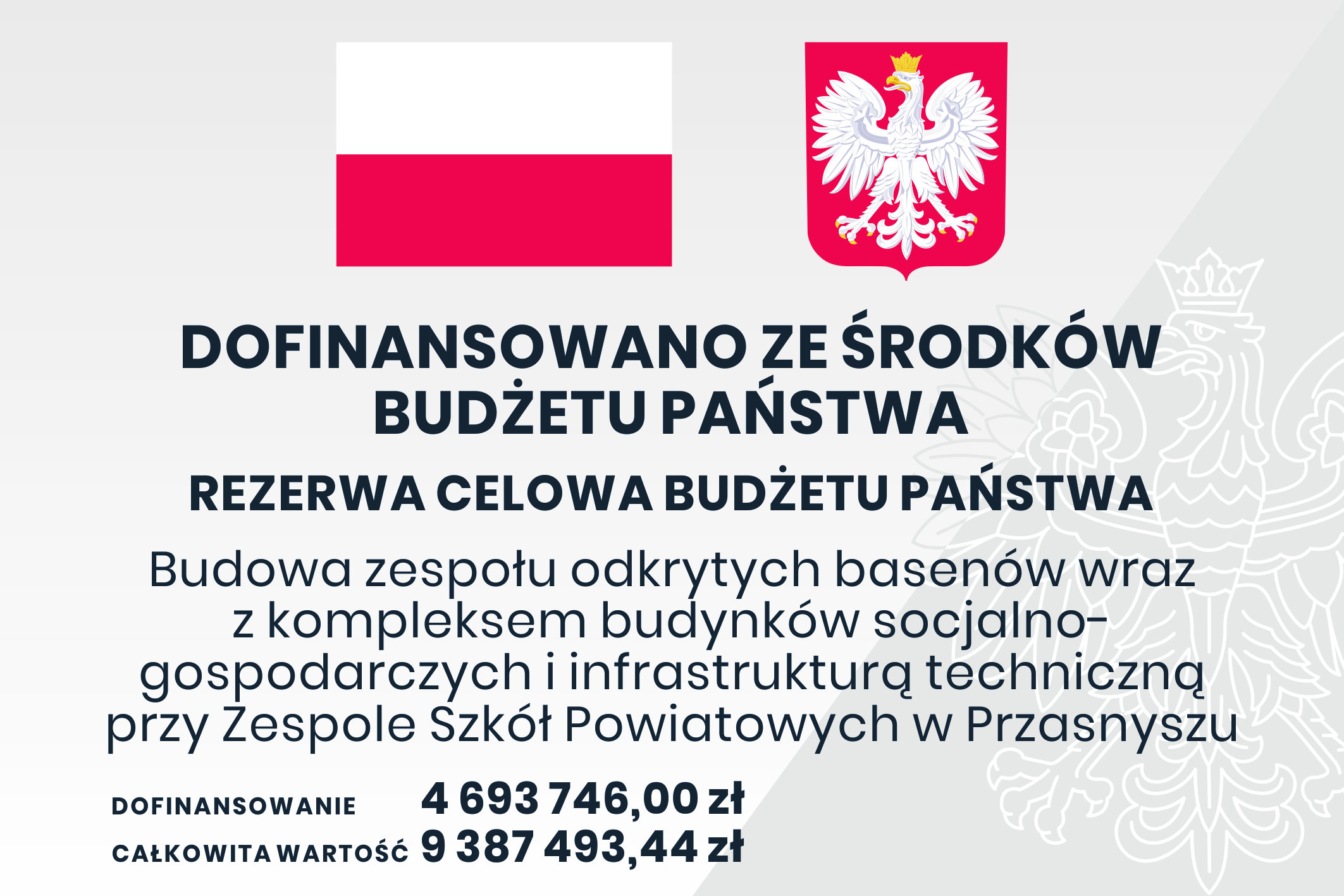Plansza informacyjna zadania inwestycyjnego.