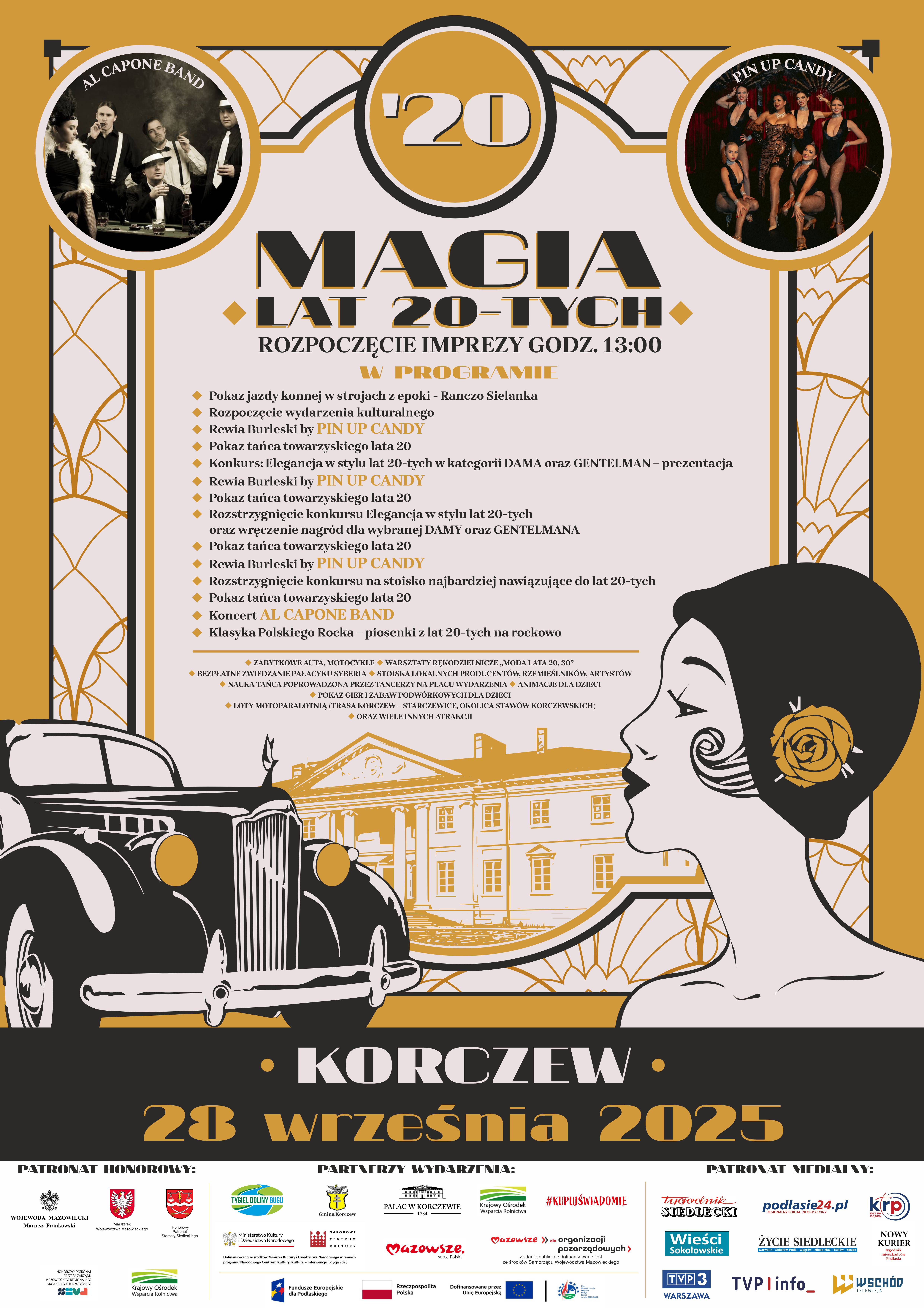 informacja o imprezie Magia lat 20-tych. Szczegóły w treści poniżej