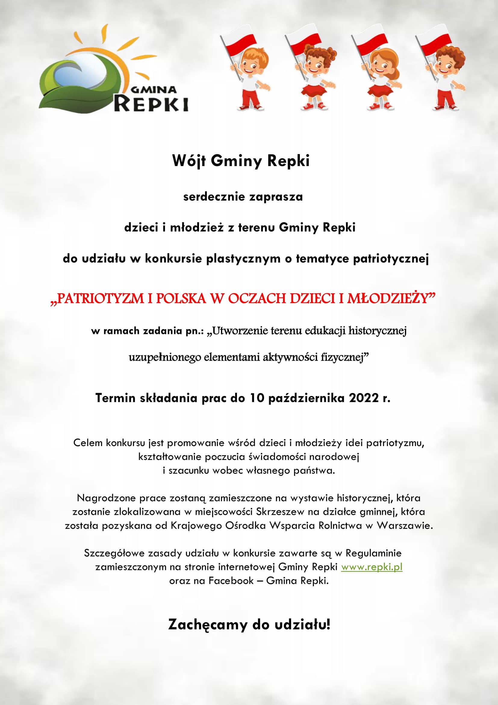 Plakat - konkurs pt. Patriotyzm i Polska w oczach dzieci i młodzieży