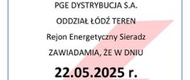 Może nastąpić przerwa w dostawie energii elektrycznej