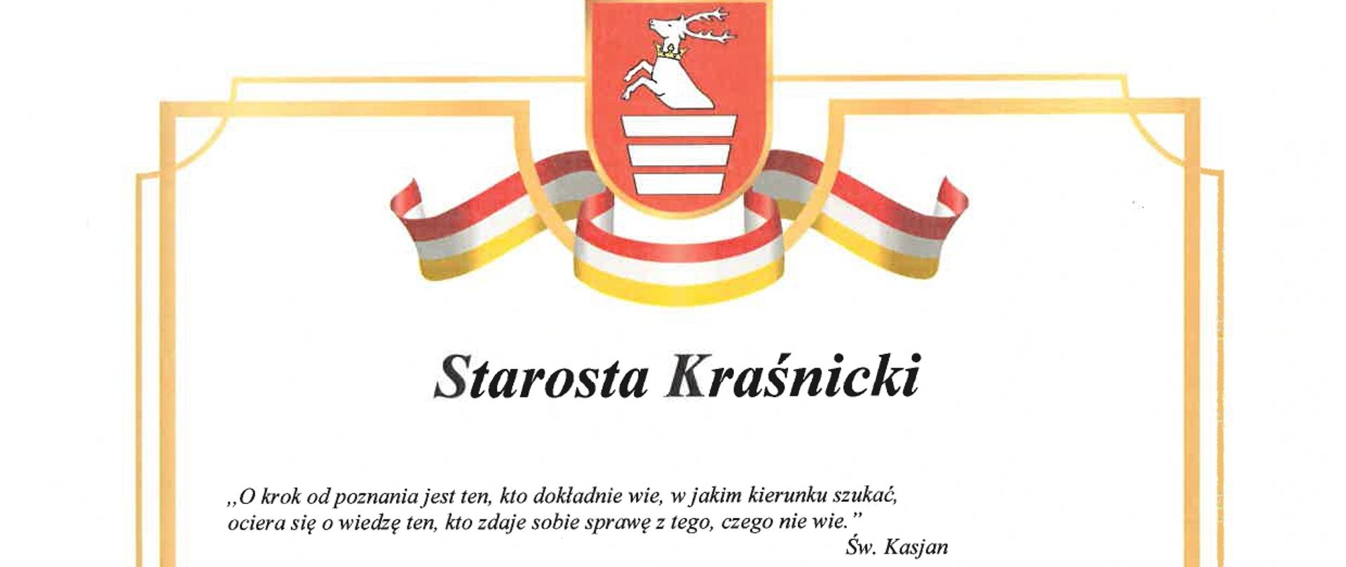List Starosty Kraśnickiego z okazji Dnia Edukacji Narodowej