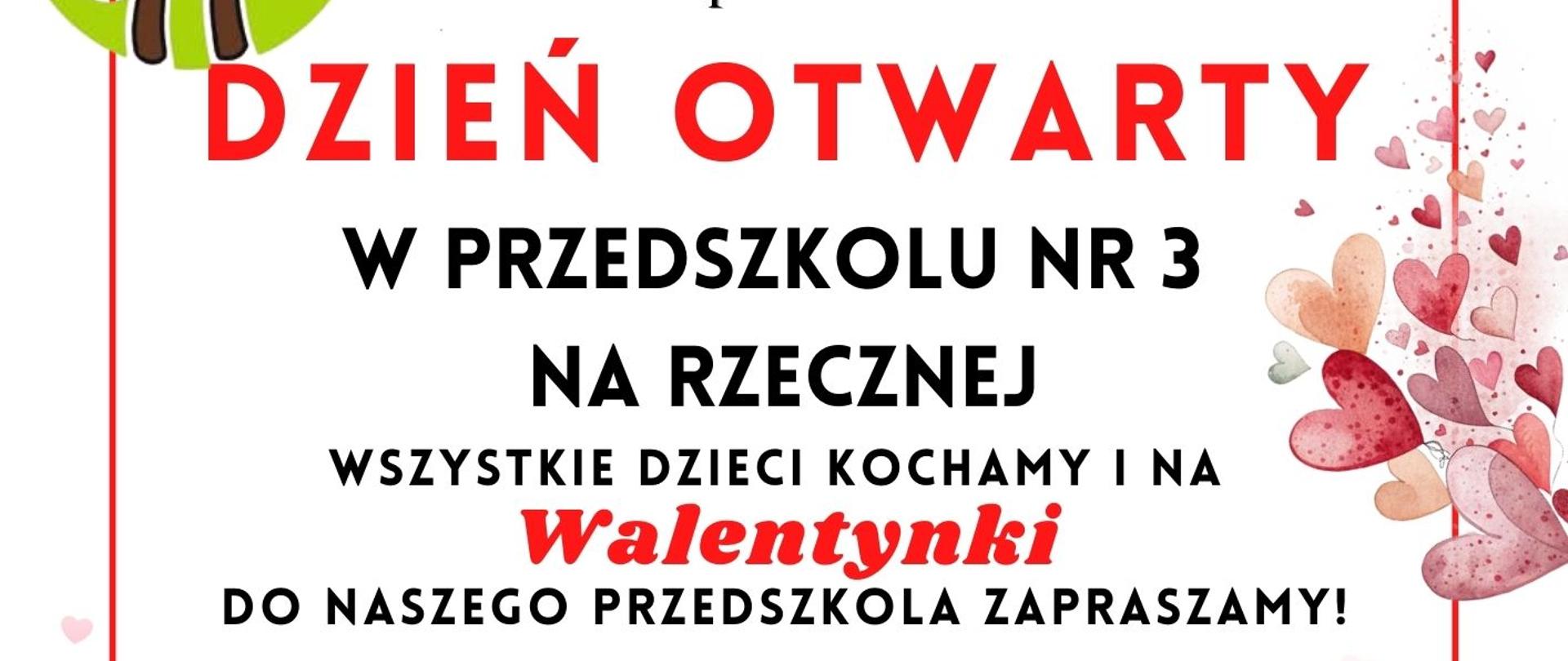 Na kolorowym tle czerwonych serc umieszczono informacje organizacyjne, zawarte w artykule.