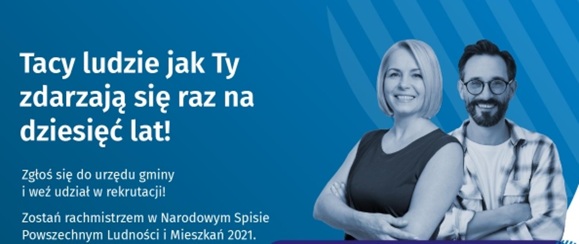 Plakat rekrutacyjny na rachmistrza spisowego od 1 do 9 lutego 2021r.