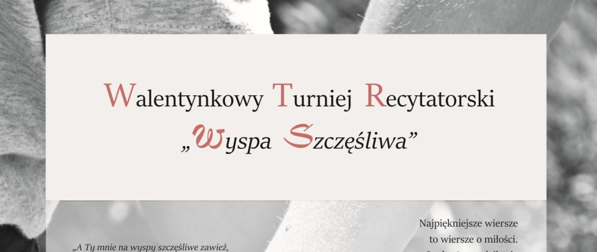 Walentynkowy konkurs recytatorski "Wyspa Szczęśliwa" - plakat 