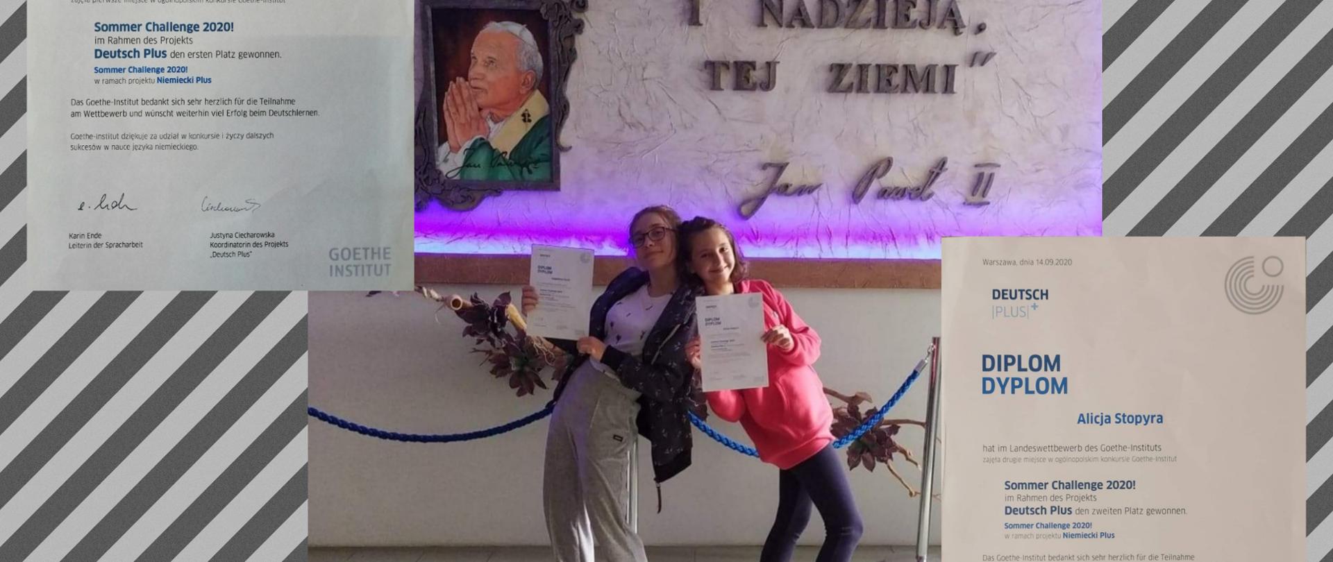 Uczennice Zespołu Szkół im. Jana Pawła II w Brzózie Królewskiej laureatkami konkursu języka niemieckiegi
