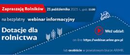 webinarium pn.: „Dotacje dla rolnictwa”