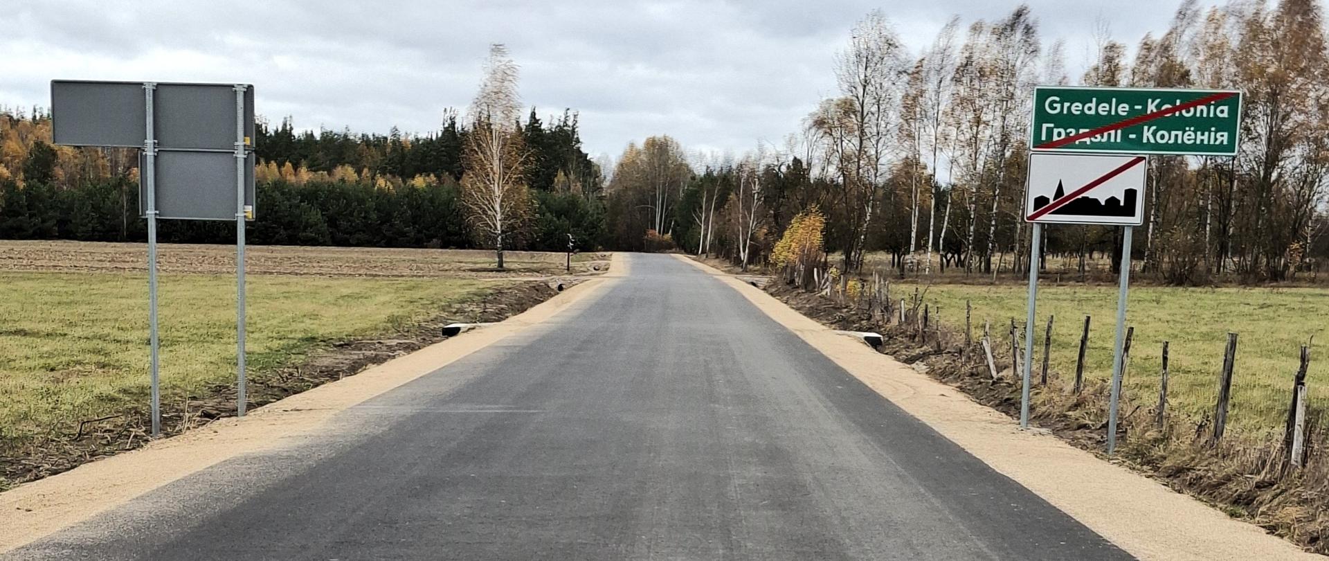 Droga powiatowa Gredele – Gredele Kolonia po przebudowie