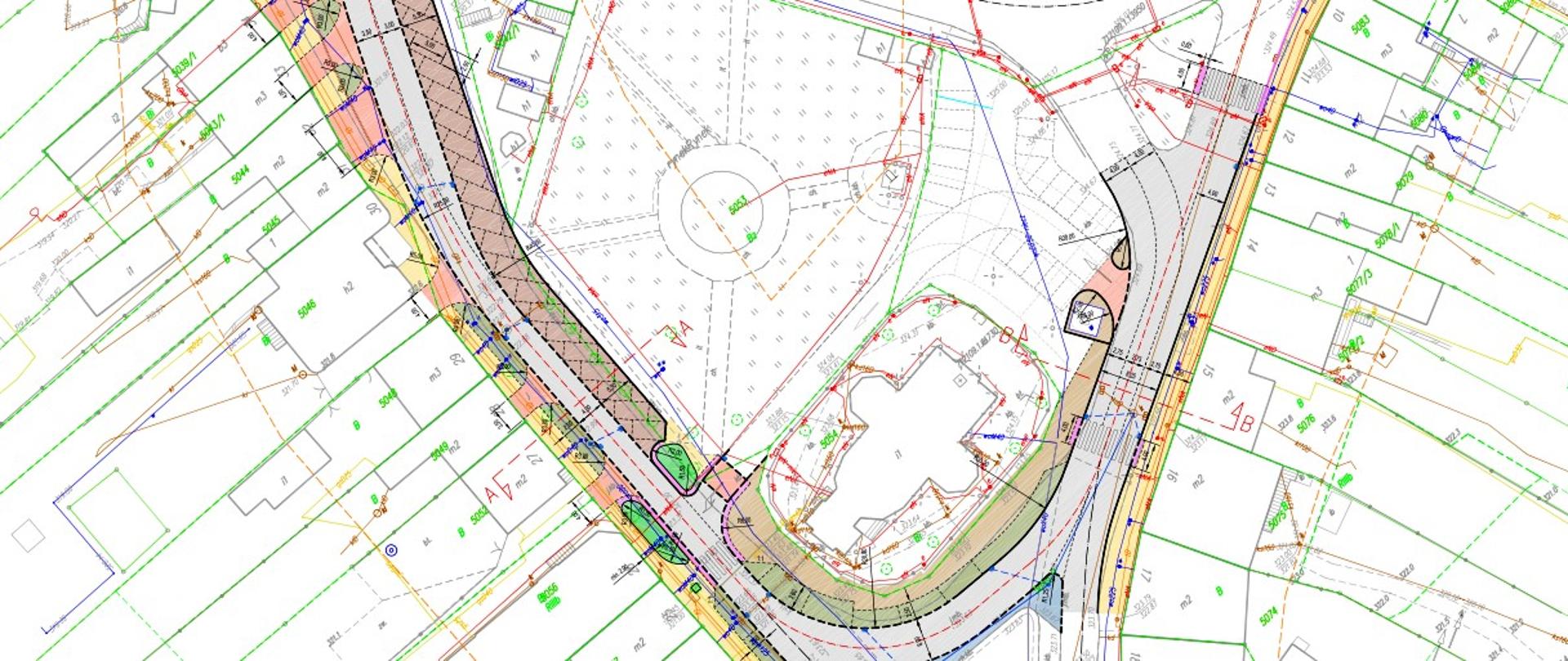 Rysunek techniczny, fragment koncepcji zagospodarowania terenu