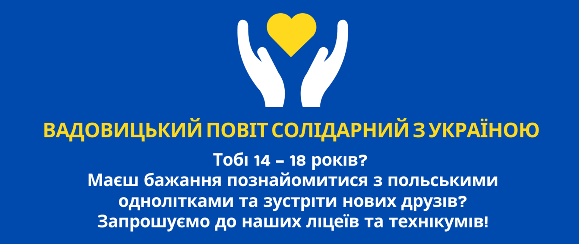 Плакат зі списком загальноосвітніх шкіл та навчальних закладів у Вадовіце