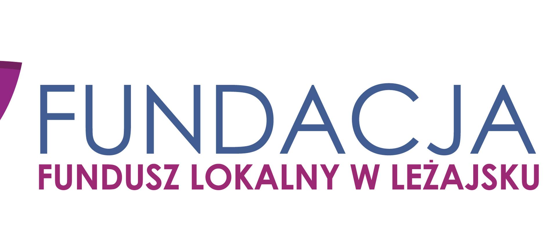 Baner na którym znajduję się motyl w kolorze fioletu oraz napis Fundacja Fundusz Lokalny w Leżajsku