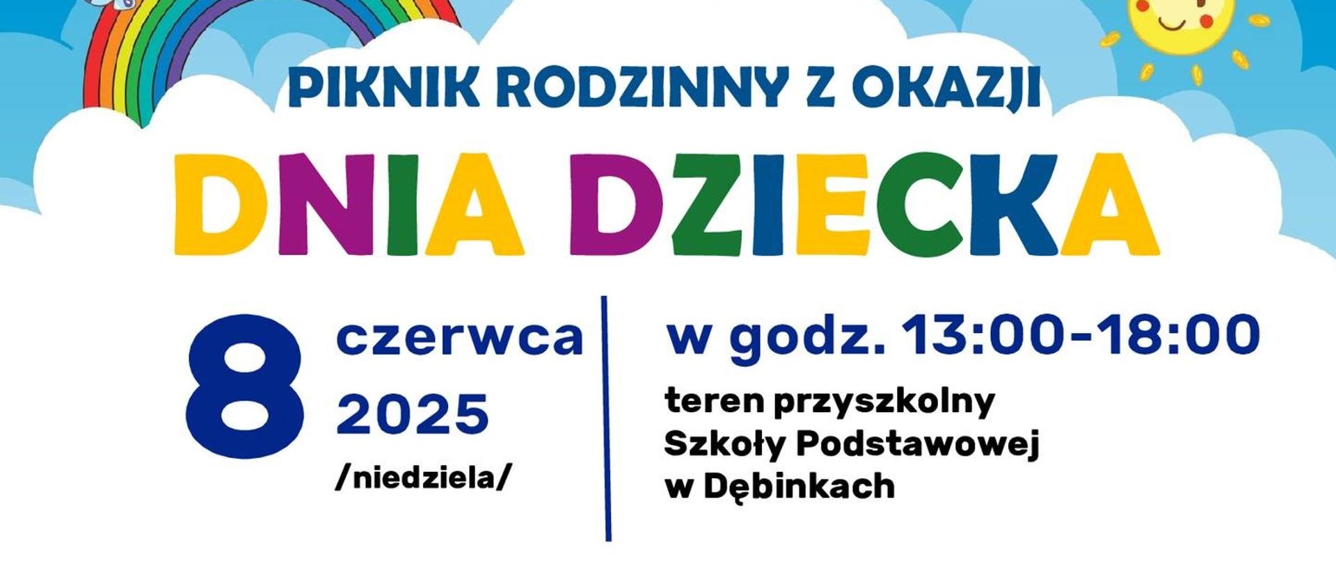 Piknik rodzinny z okazji Dnia Dziecka, 8 czerwca 2025 niedziela w godz. 13:00-18:00