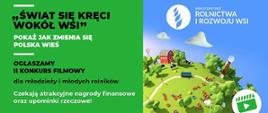 Plakat konkursowy "Świat się kręci wokół wsi"