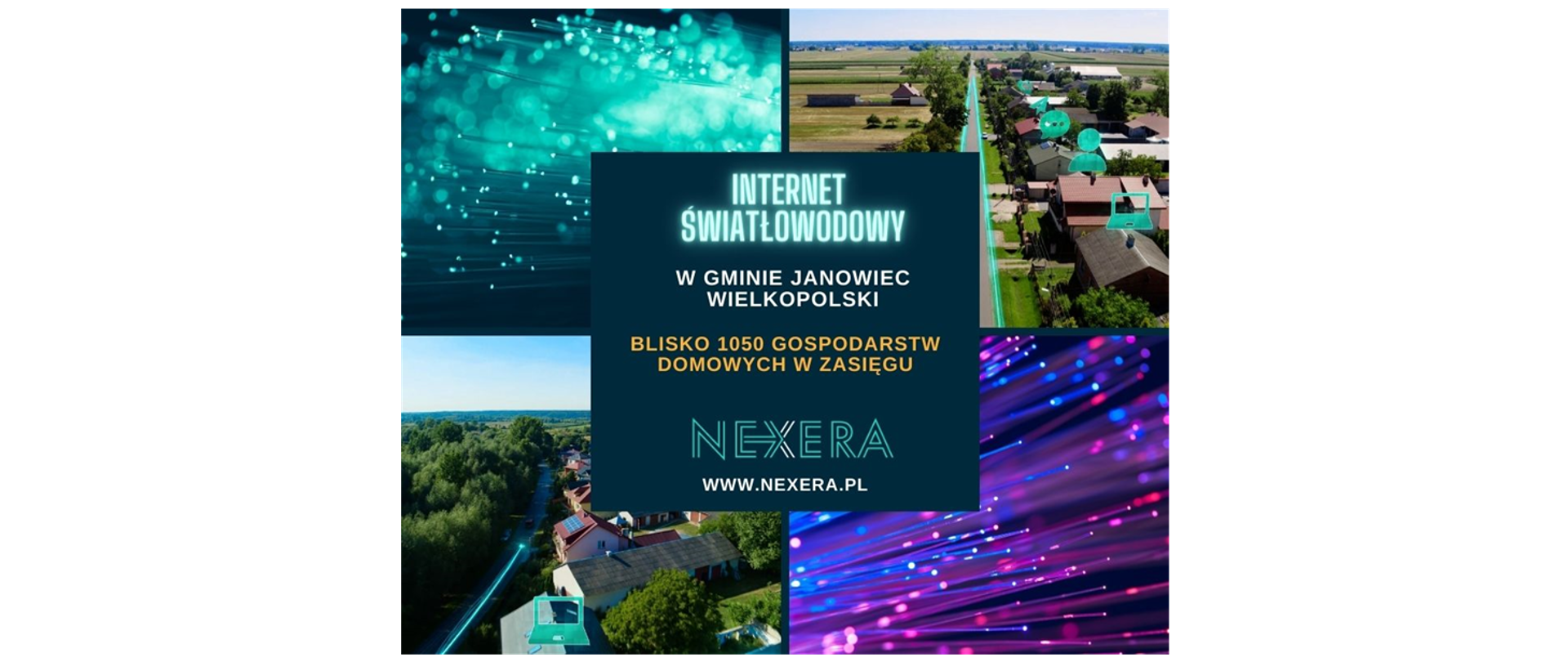 Sieć światłowodowa NEXERY jest już doprowadzona do blisko blisko 1050 gospodarstw domowych.